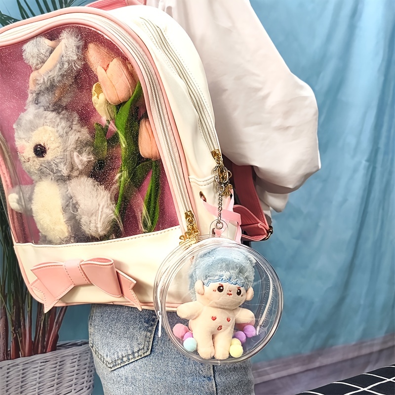 Transparent Mini Girl Showing Storage Little Small Toys Circle Pouch Clear  Outdoor Bag For Pop Mart Anime Cartoon Dolls