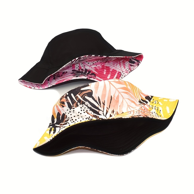 Coconut Tree Print Reversible Bucket Hat for Women