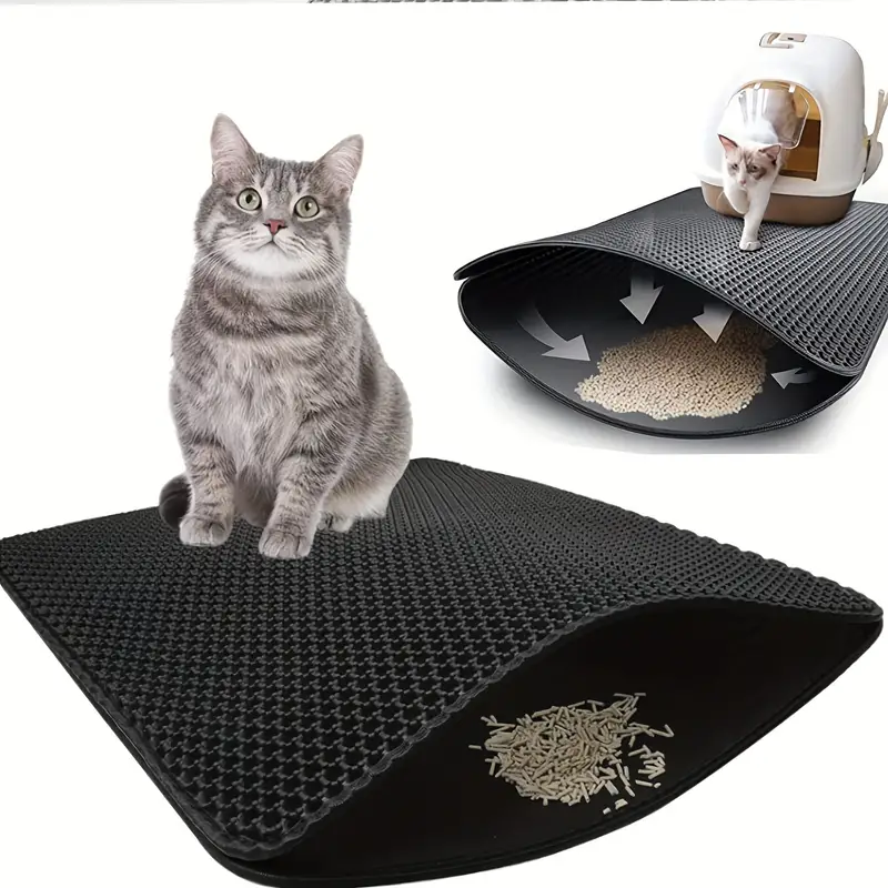 Pet Cat Litter Mat Double Layer Pet Litter Box Mat Easier To Clean