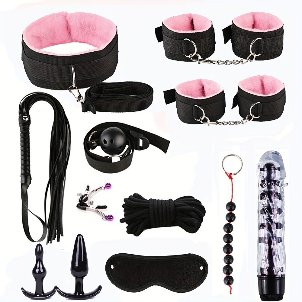 Kit de ataduras de cuero, dos juegos de puños BDSM con conector Hogtie,  fetiche rizado para mujeres o hombres, juguetes sexuales para adultos  maduros -  España