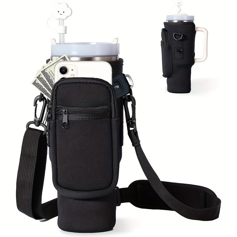Cup Holder with Strap for 40oz Cup, Water Bottle Holder with Strap with  Adjustable Shoulder Strap for Tumbler Accessories Cup Accessories 40 oz