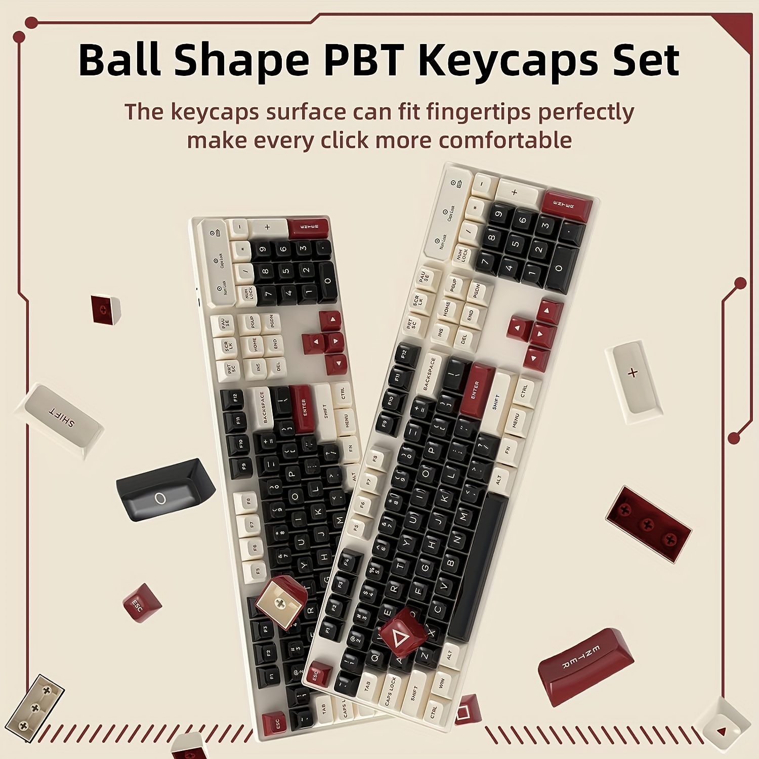 Black Typer Pbt Keycaps Set 129 Keys XDA Profile English ANSI Japanese  Cherry Mx for 61/64/68/78/84/87/96/980/TKL/100% Keyboard 