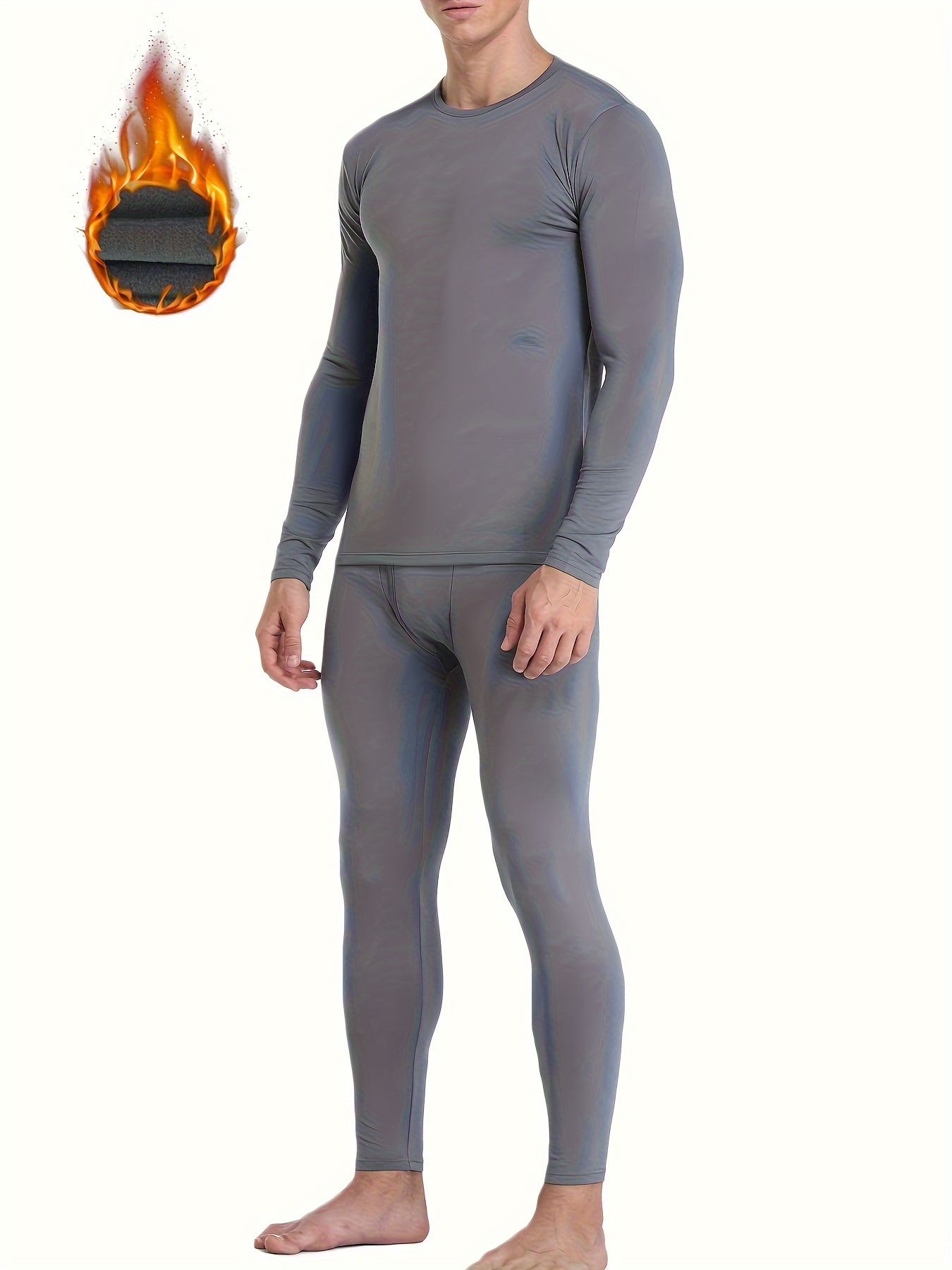 Soft Intimate Thermal Underwear Set Solid Color Comfortable - Temu