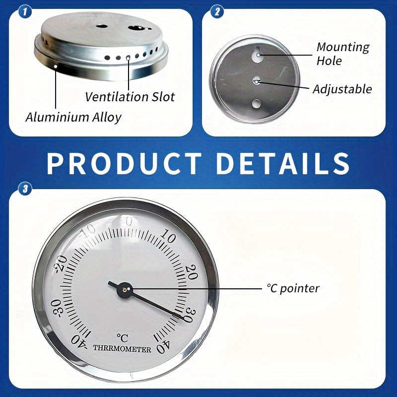 Thermomètre analogique rond pour réfrigérateur et congélateur de