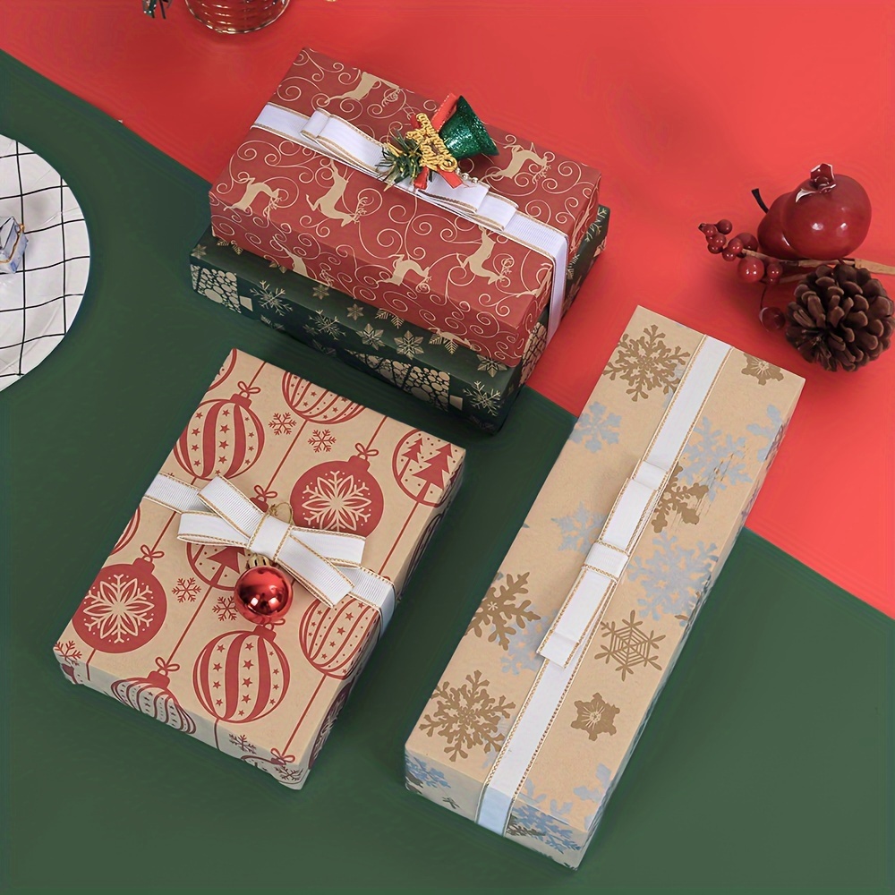 8PCS Christmas Wrapping Paper Set, Gift Wrapping Paper Set, Xmas
