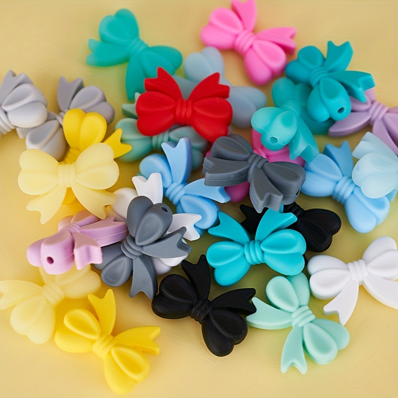 Small Bow Colorful Acrylic Beads For Jewelry Making Diy - Temu