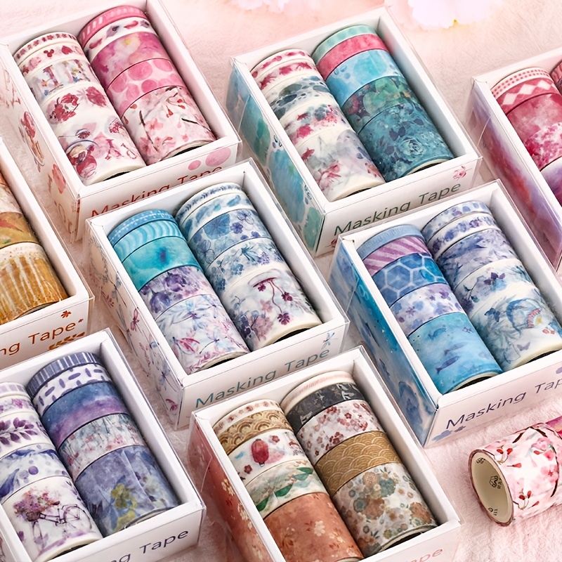 10pcs/set Diy Creative Scrapbook Washi Tape Set For Children And Students'  Journal Making With Stickers And Labels