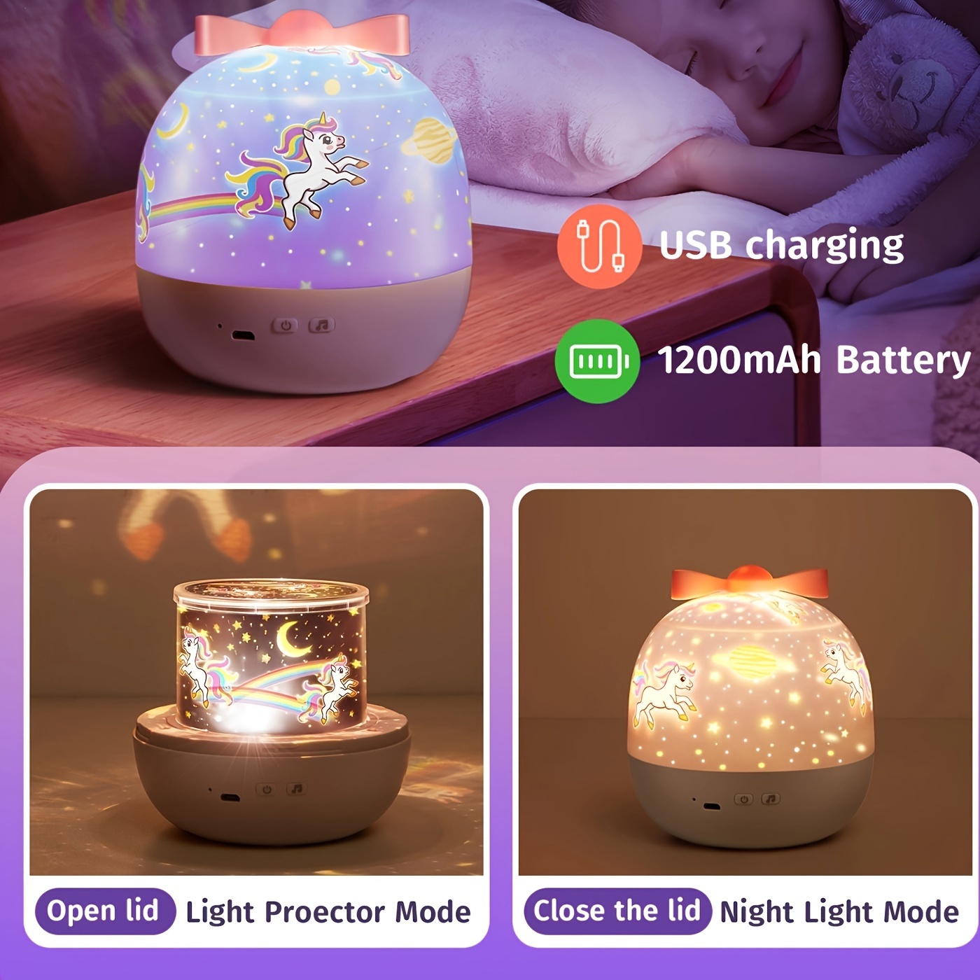 remote night light projector room decor 15 films 15 white noises   moon star projector night light usb rechargeable night light projector portable sound machine star light projector lamp kawaii gift halloween christmas gift details 5