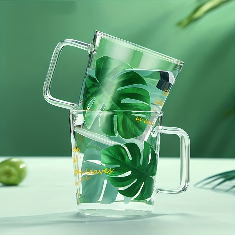 Tropical Leaves Tumbler with Handle