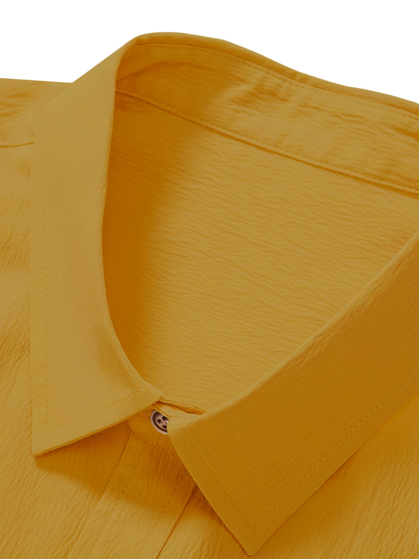 Men's Shirt Top Solid Color Lapel Short Sleeve Closure - Temu