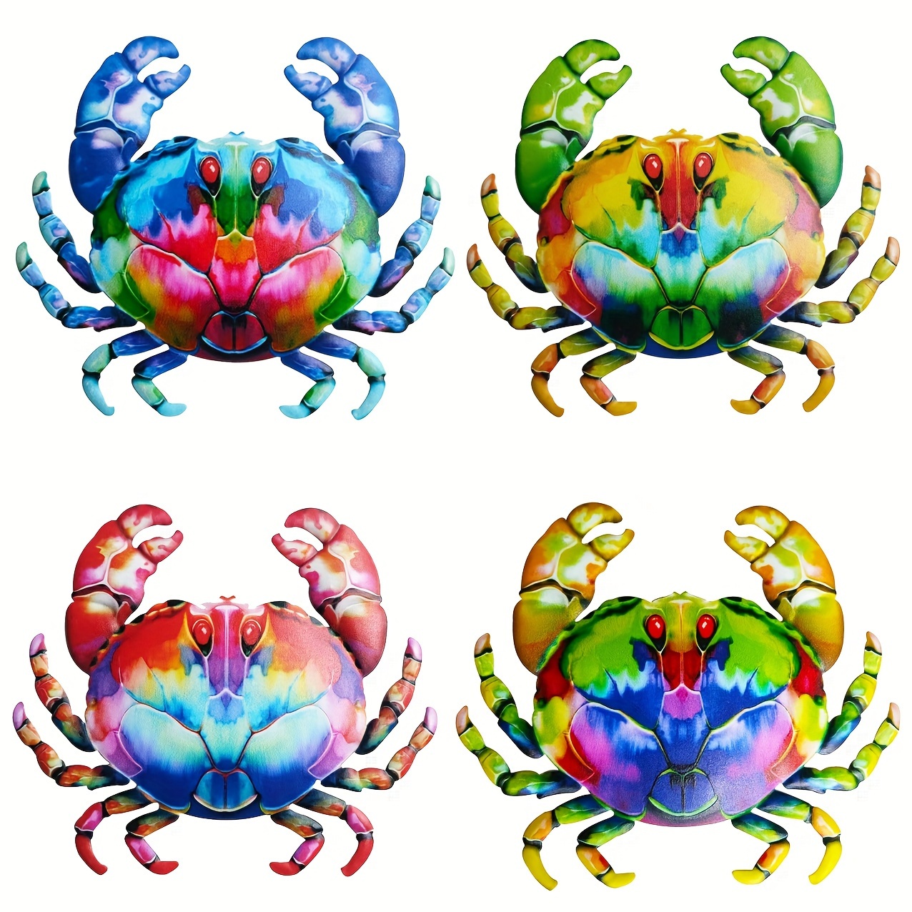 Metal Hand painted Crabs Sculpture Wall Plaque Home Bathroom - Temu