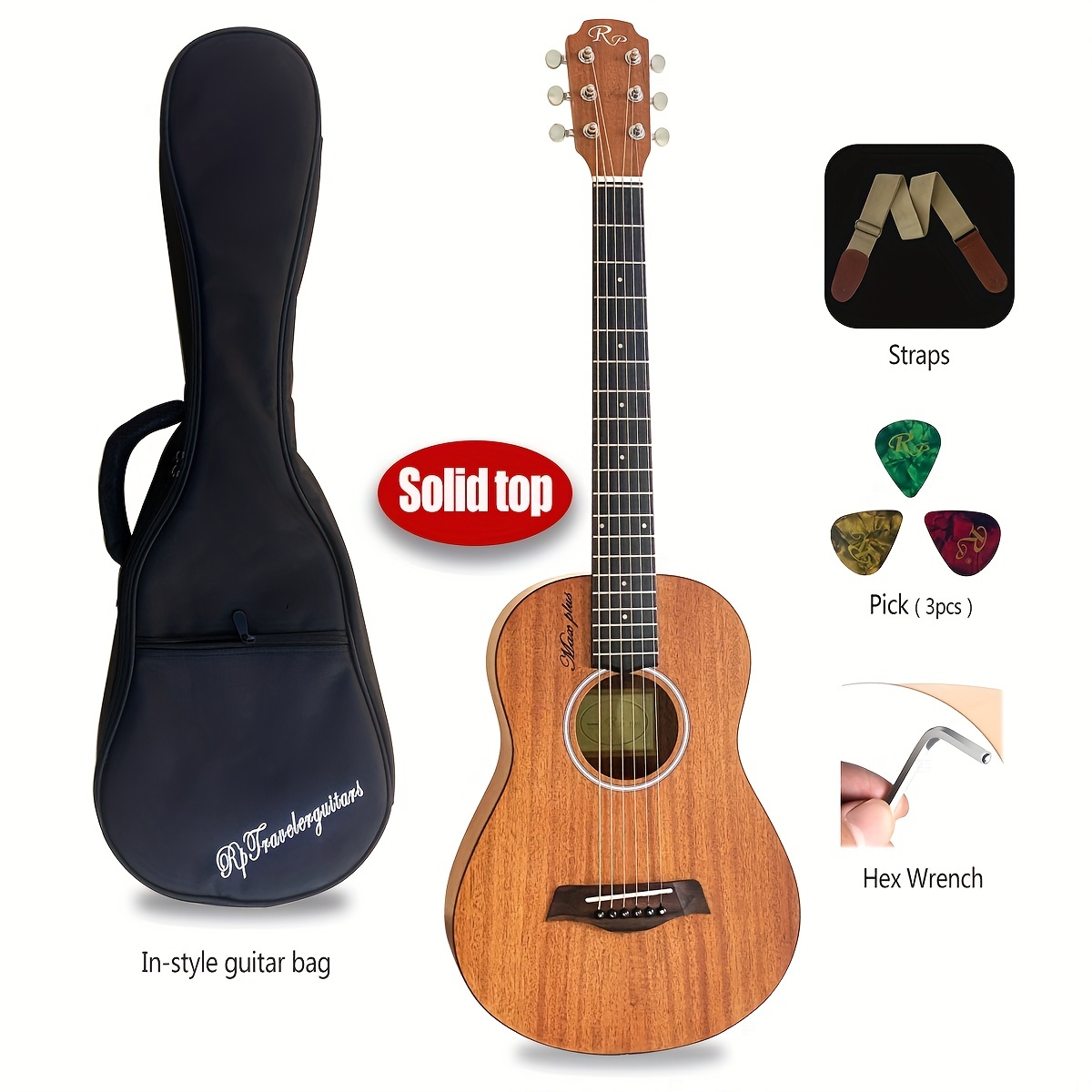 KEPOHK Thin Body Electric Guitar 40inch Acoustic 6 String Guitar 4/4 Size  Folk Steel Strings Guitar with Beginner Kits 40inches Wood : :  Musical Instruments, Stage & Studio
