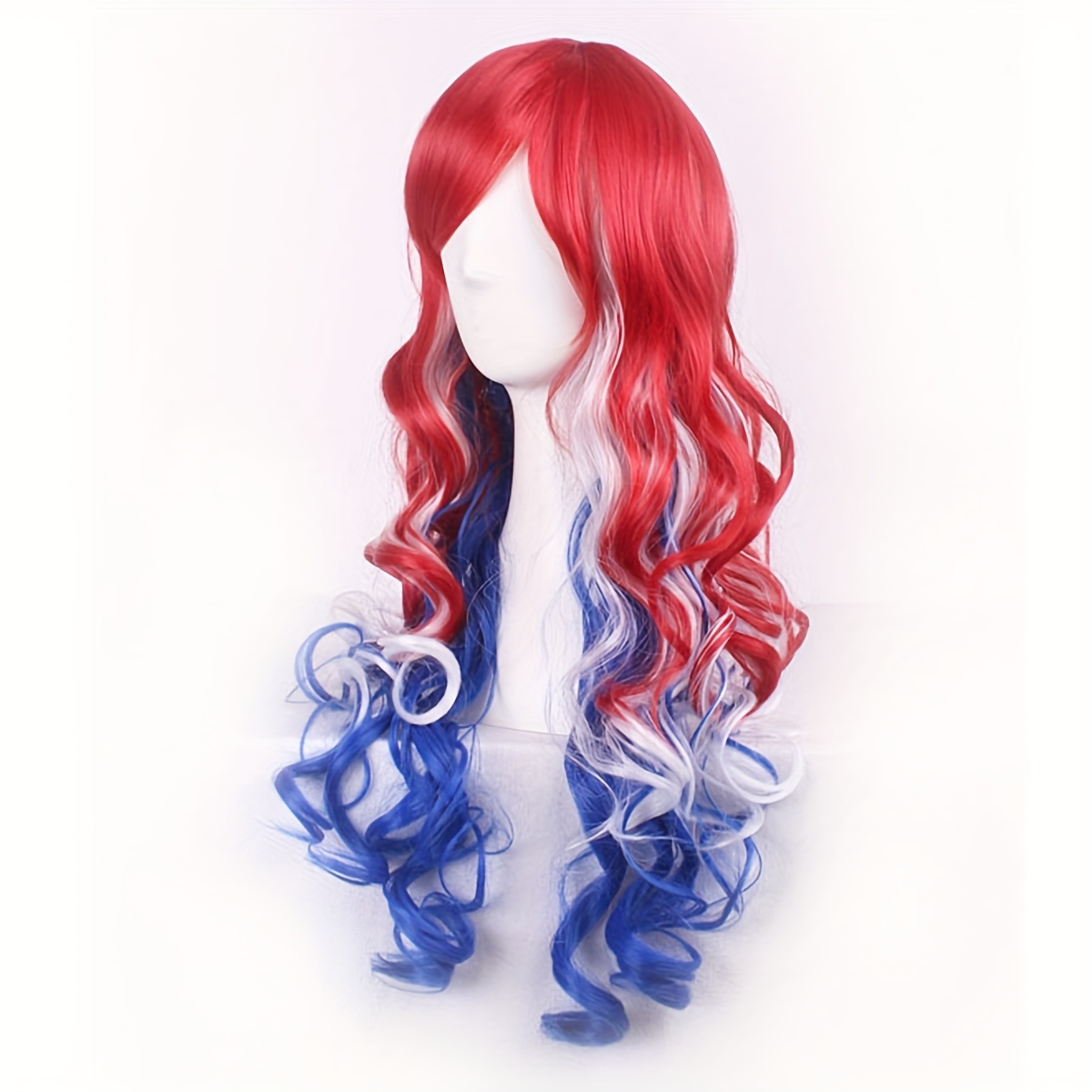 Costume Wigs Colorful Long Curly Synthetic Wig Bangs Cosplay Temu United