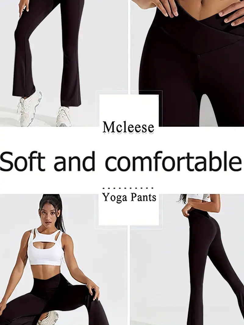 Leggings Acampanados Sólidos Mujer Pantalones Yoga - Temu Spain