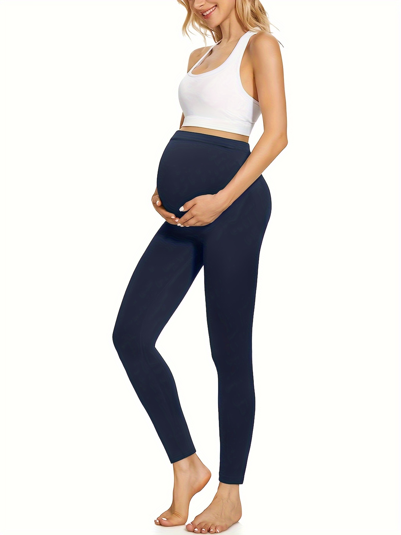 Comfy Stretchy High Waist Maternity Slim Casual Leggings - Temu