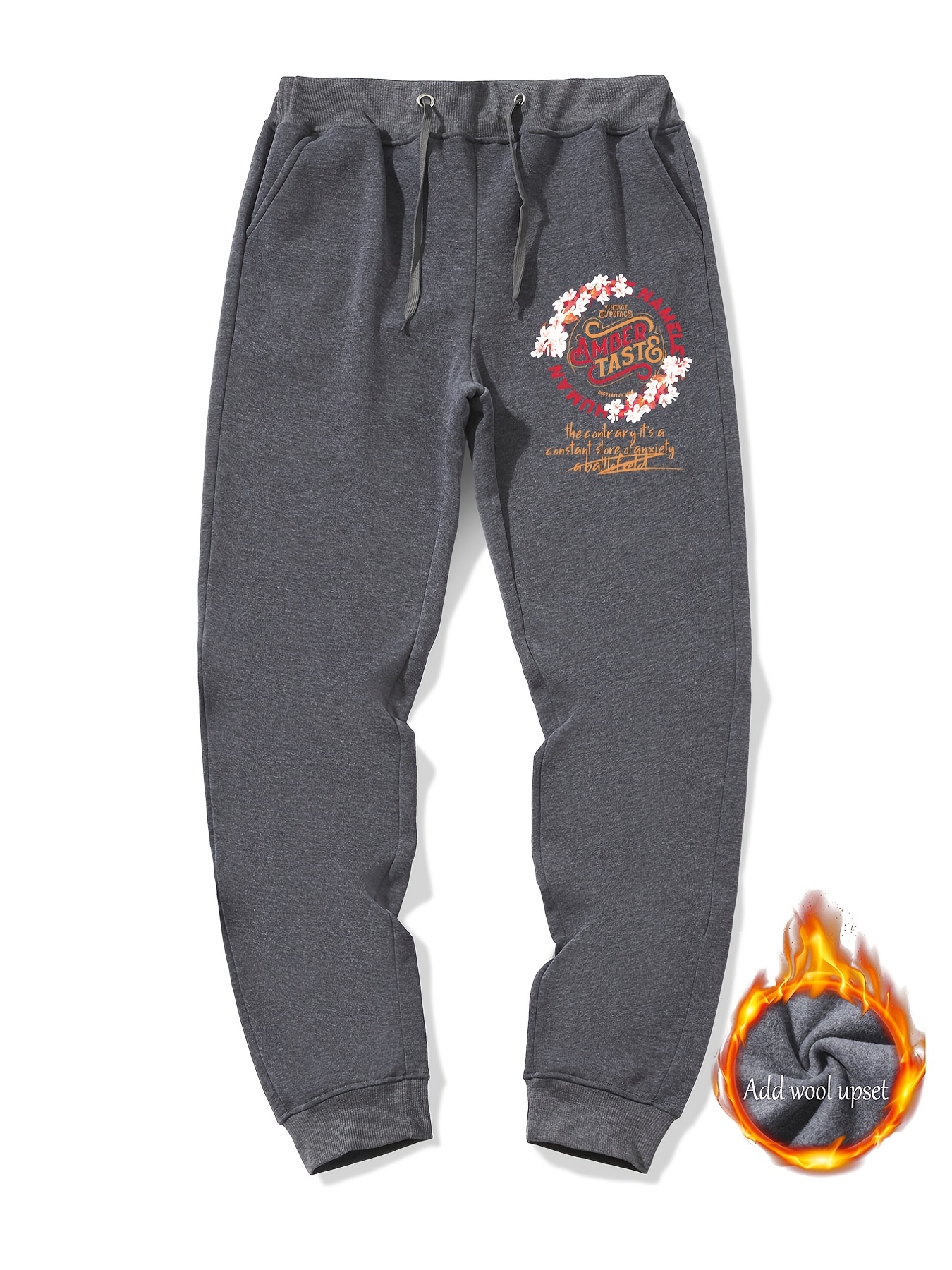 Fleece Lined Sweatpants - Temu