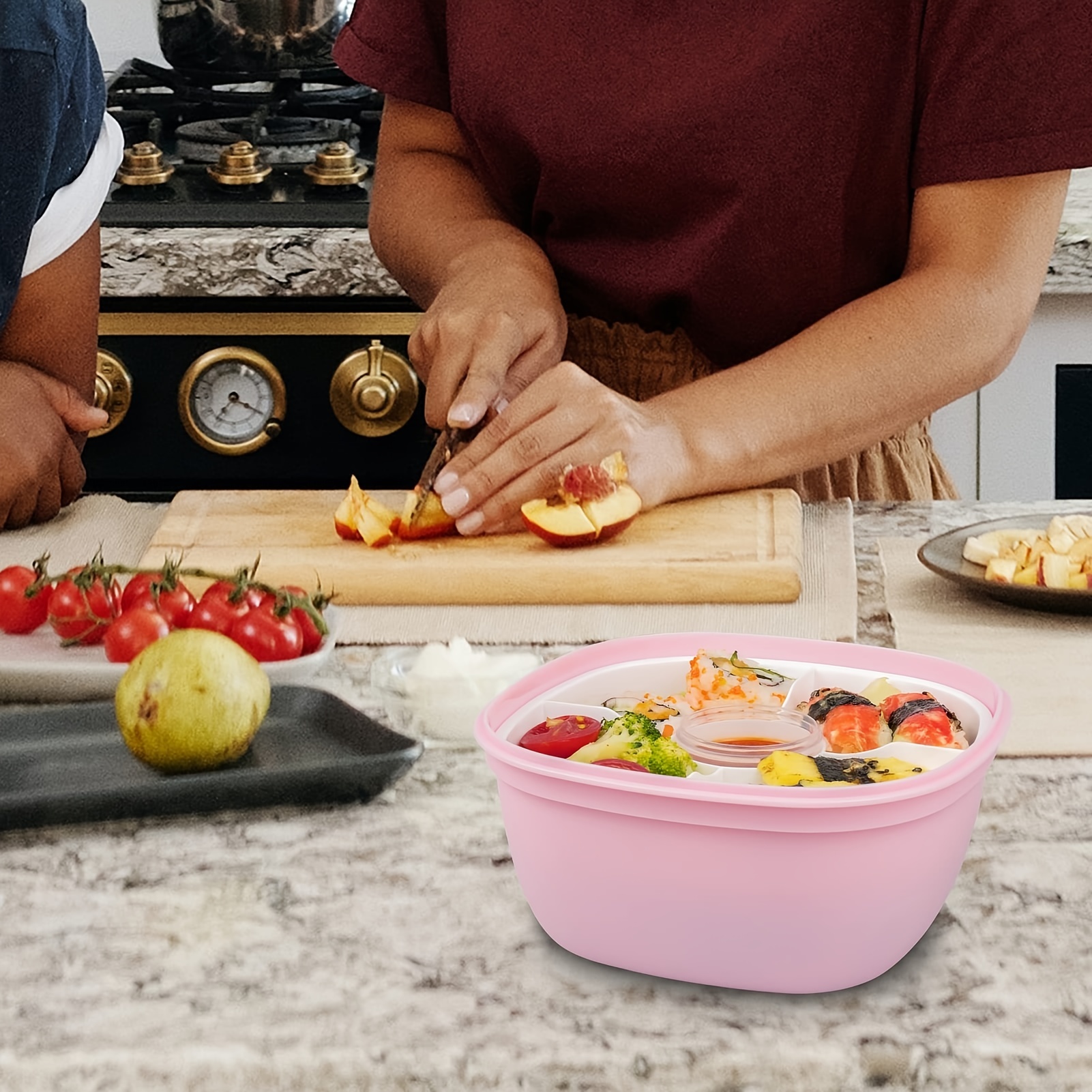 1pc Leakproof Bento Box w/ Ice Pack, Fork - 1.2L