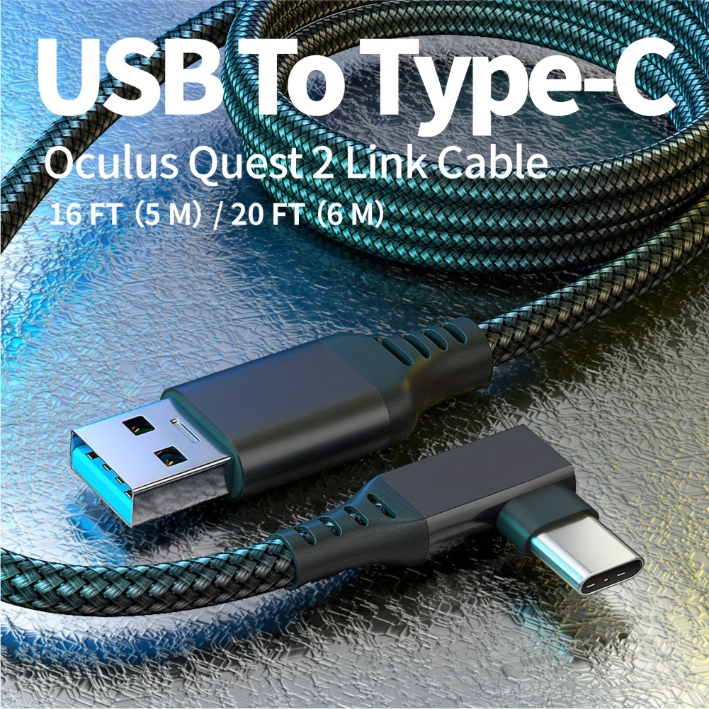 Cable for Oculus Quest 1/2 USB3.0 A to C Link Cable Up to 5Gbps PC