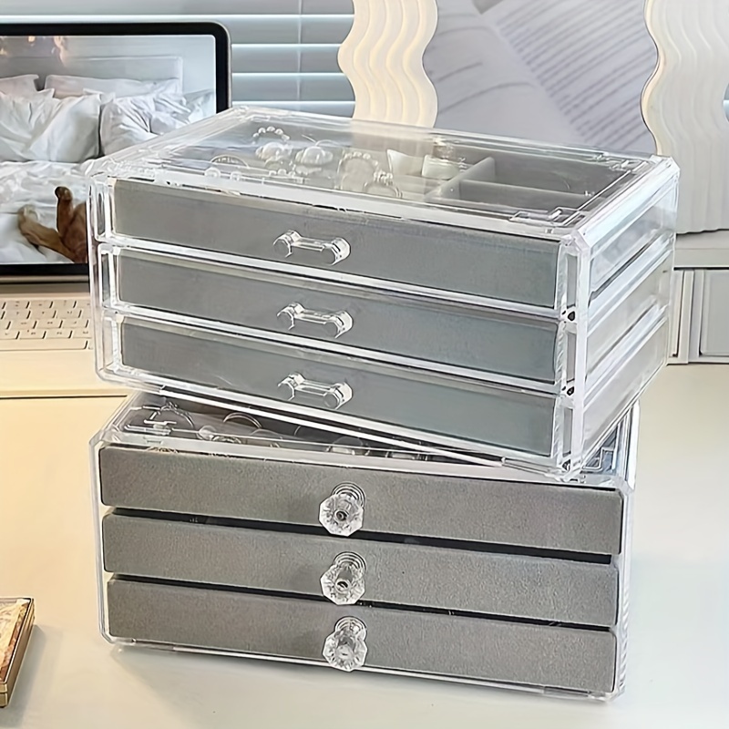 3/5/ Transparent Acrylic Desktop Drawer Storage Box Jewelry - Temu