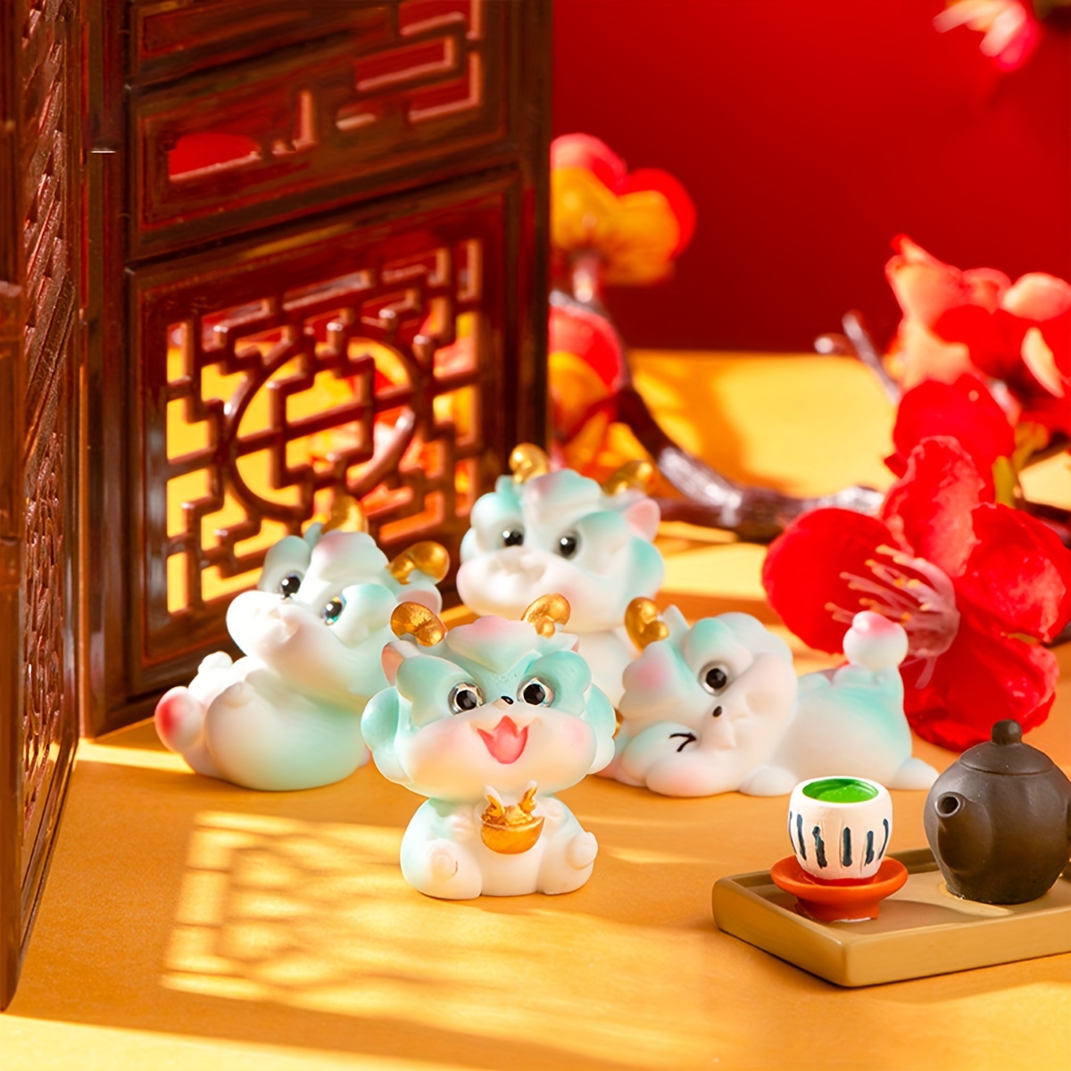 Year Of The Dragon Zodiac Dragon Mascot Ornaments Resin - Temu