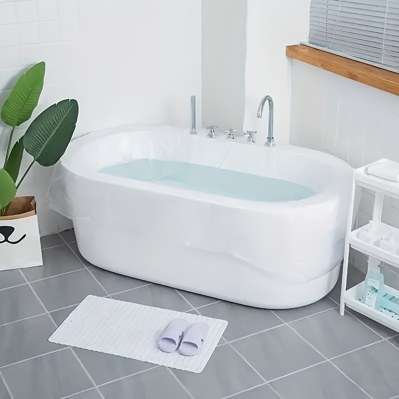 Disposable Bathtub Cover Liner, Large Bath Tub Liner, Tub Cover For Bath  Shower, Plastic Bathtub Covers For Travel, Bathroom Accessories - Temu