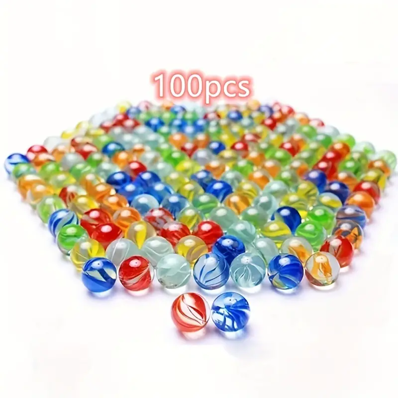 100 Pcs Color Mixing Glass Marbles 16mm/0.63inch Kids Marble Games DIY And  Home Decoration