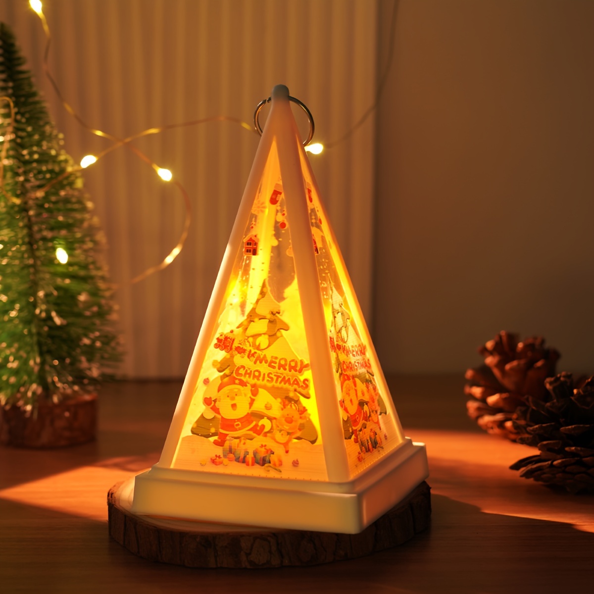 Led Pyramid Small Lantern, Hanging Night Light, Decorative