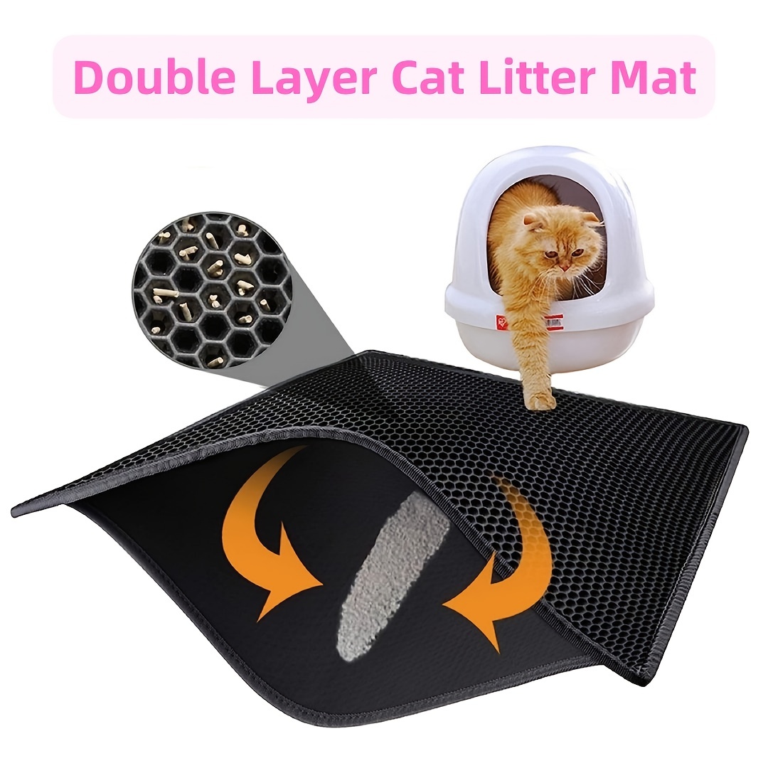 Double-Layer EVA Rubber Waterproof Cat Litter Mat Trapper Pad Pet Rug Pets  Litter Box Mat