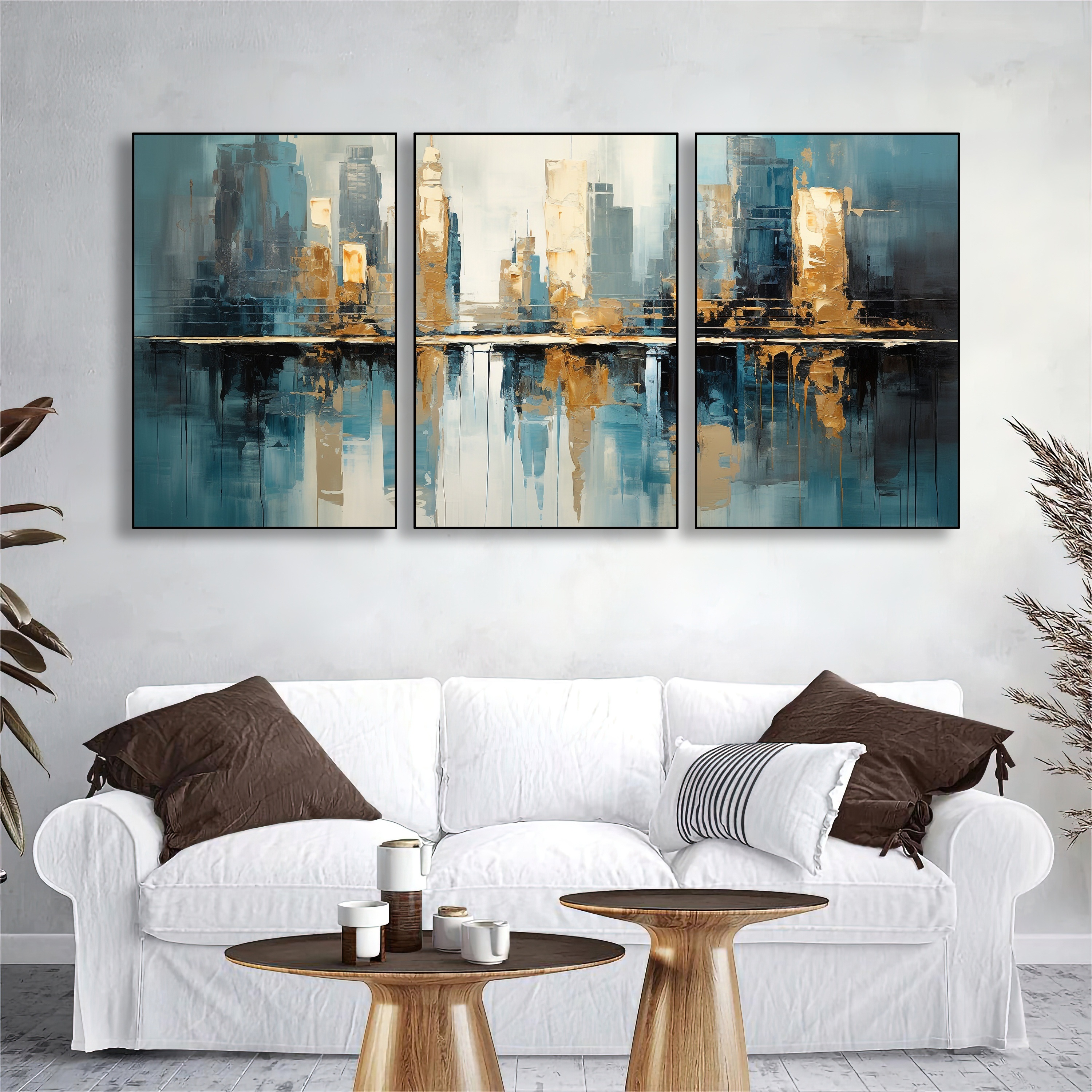 5pcs/set Las Vegas Skyline Wall Art for Living Room Cityscape Canvas Modern  Home Decor Panorama Pictures City Building Artwork Night View 