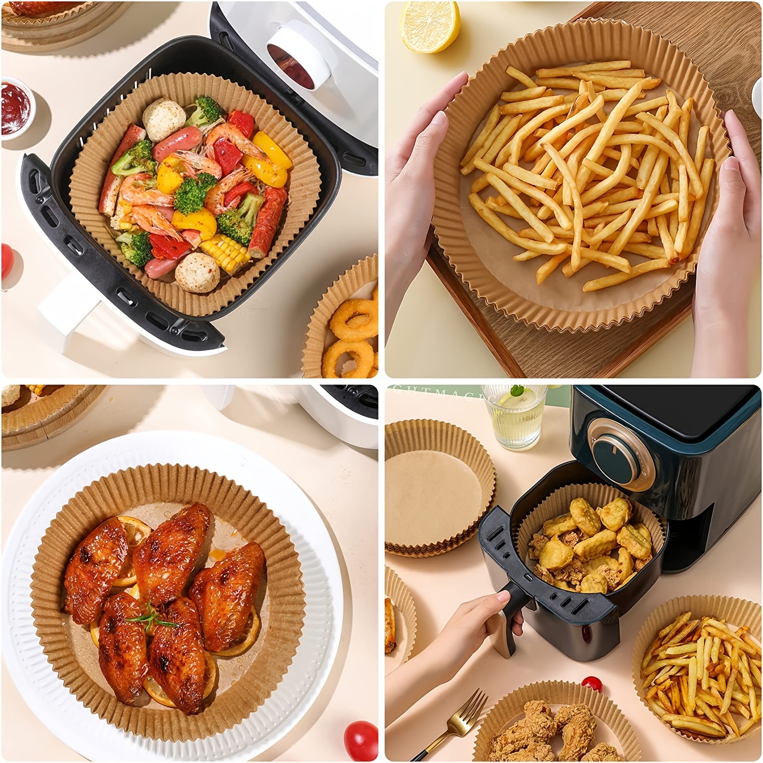 Air Fryer Liners, 100PCS, 6.3in [3 Sizes], Air Fryer Disposable Parchment  Paper Liner, Parchment Paper Liner 