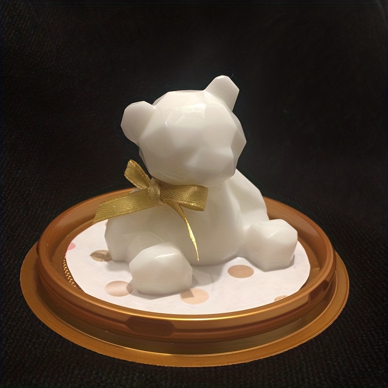 3D Silicone Mold DIY Geometry Stereo Bear Mold Ornament Mold Cake