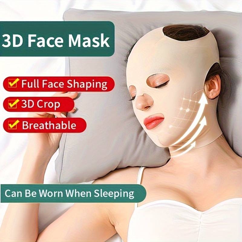 1pc 3d reusable breathable full face bandage double chin facial bandage sleeping mask skin care tool 3d beauty face mask women gift details 7