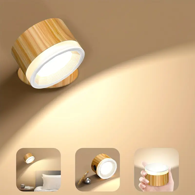 Luz De Pared LED Magnética Para Interiores, Luz De Pared Con Batería  Recargable, Control Táctil 3 Modos De Color, Luz De Pared De 3 Brillos,  Rotación