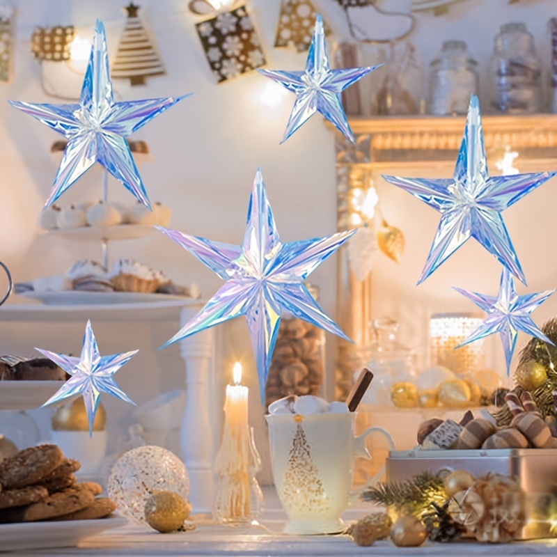 Diameter Iridescent Ornament Star Hanging Decorations Clear - Temu