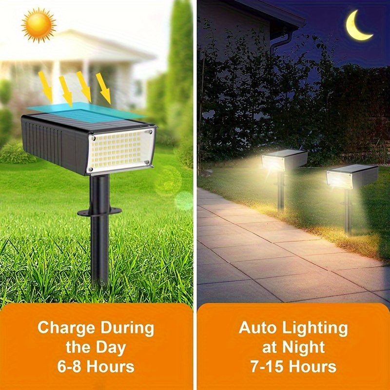 Lampes Solaire Exterieur Jardin, Lot de 6 Eclairage Solaire Lumière, IP44  Étanches Paysage Lampe Jardin, Sans Fil Led Décoration pour Chemins Allée  Allumage Villa Pelouse