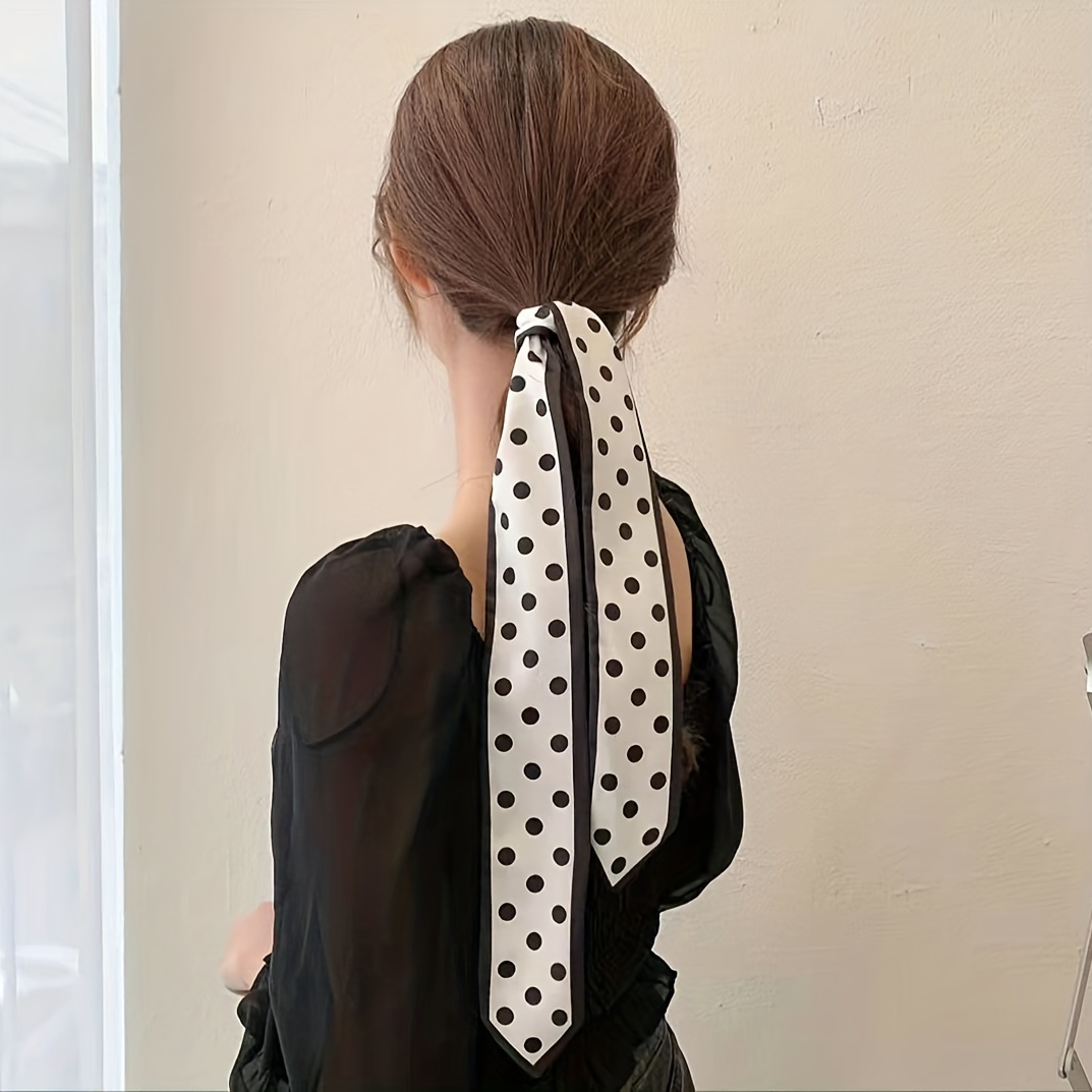 Silk Scarf Headband Thin Long Scarf Vintage Hair Scarf