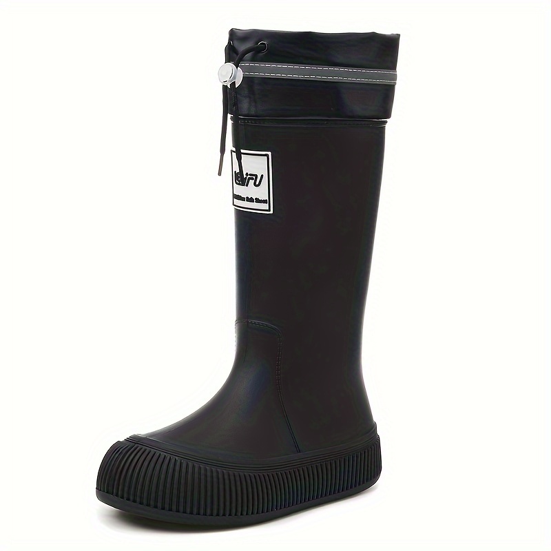 Mid-tube Rain Boots Women Non-slip Rain Boots Waterproof Shoes Overshoes  Water Boots Fashion Plus Velvet Warm Women Work Shoesdr