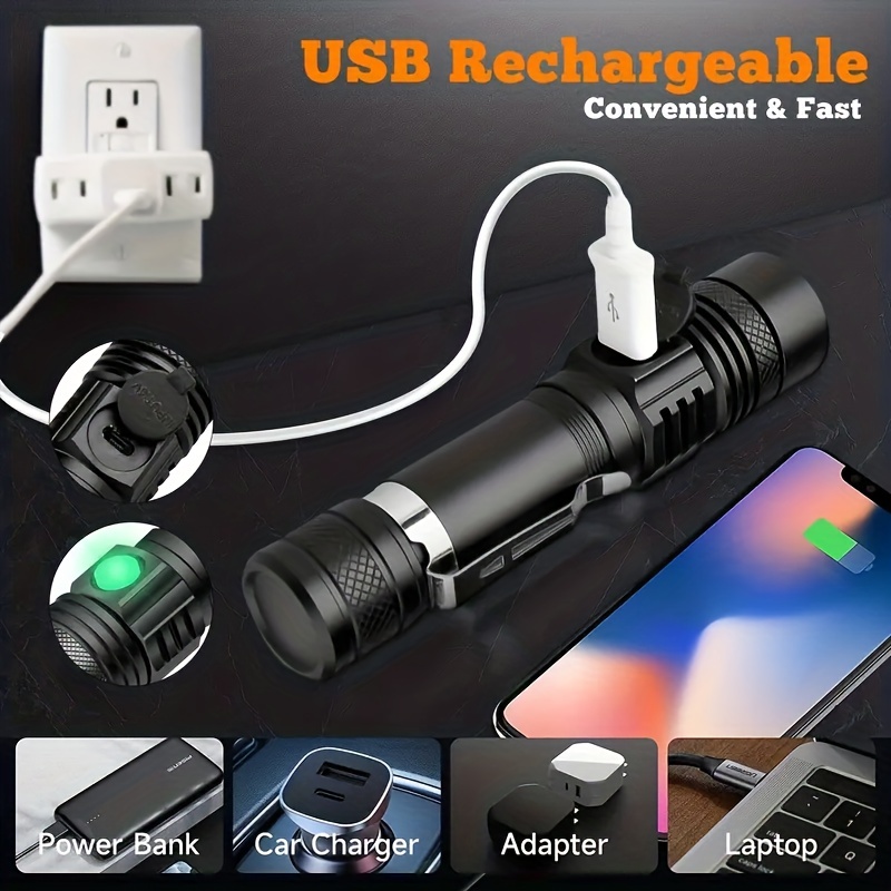 Mini Small Led Flashlight And Camping Lantern Combo Usb Rechargeable  Flashlights