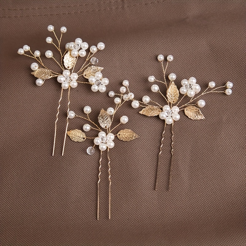 Flower Decor Bridal Wedding Hair Combs Faux Pearl Hair Pins - Temu Mexico