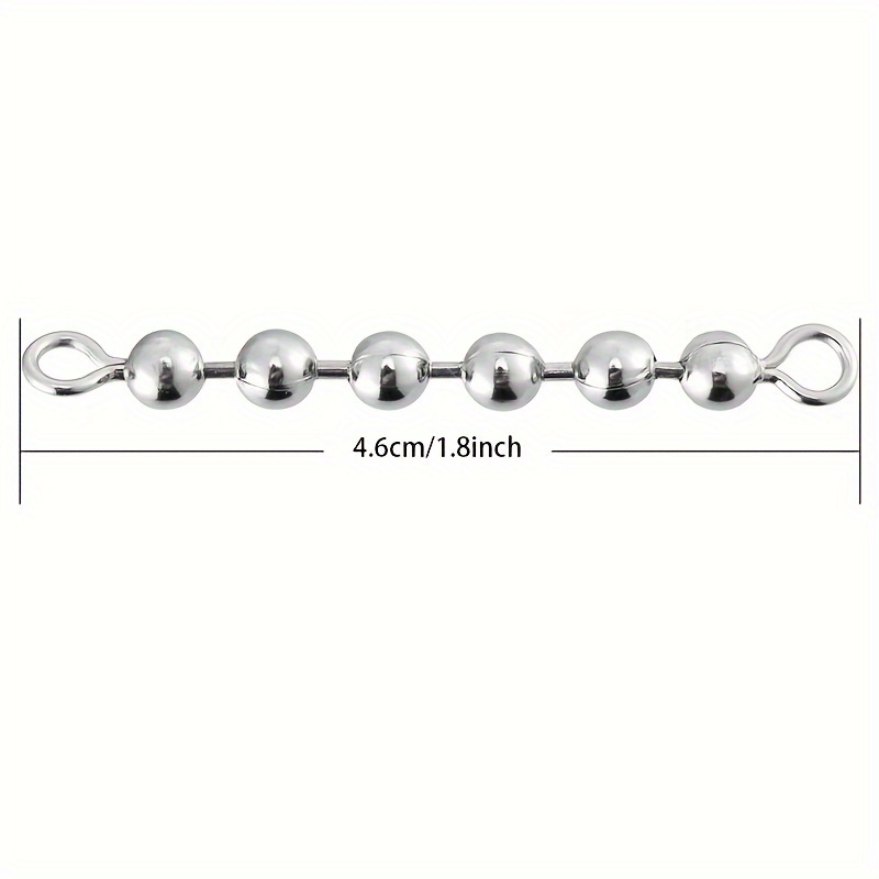 6 Stainless Steel Ball Chain Fishing Swivels - 6 Ball Length