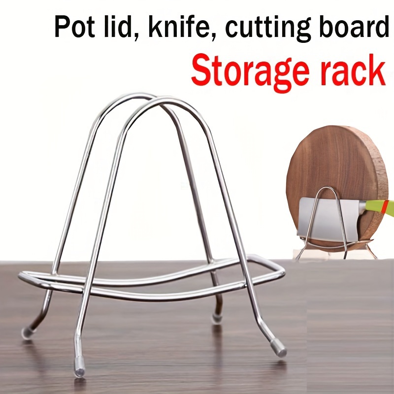 Metal Pot Lid Holder Storage Rack Chopping Board Organizer - Temu