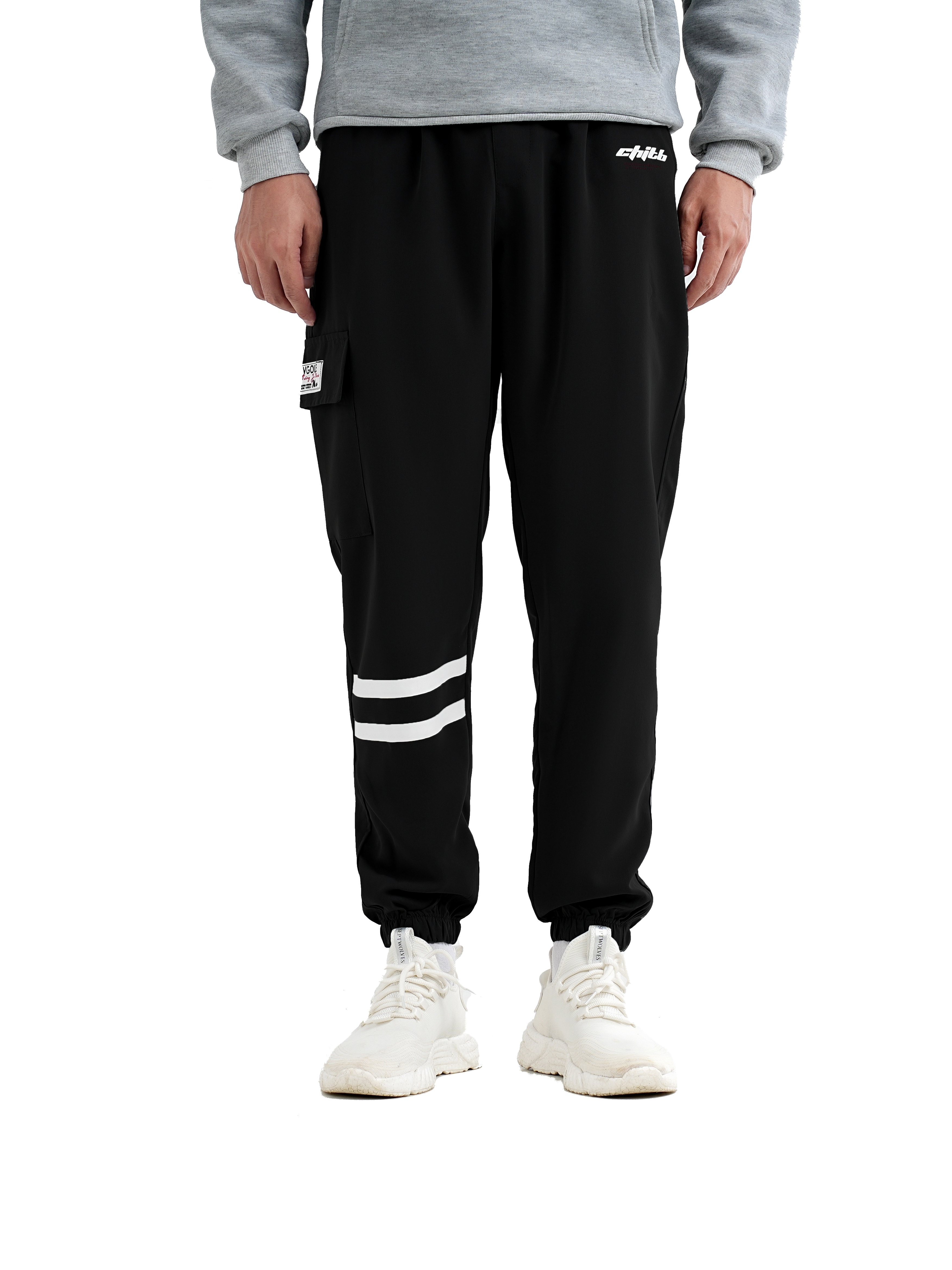 Contrast Color Stitching Running Jogging Pants Slim Fit Side - Temu