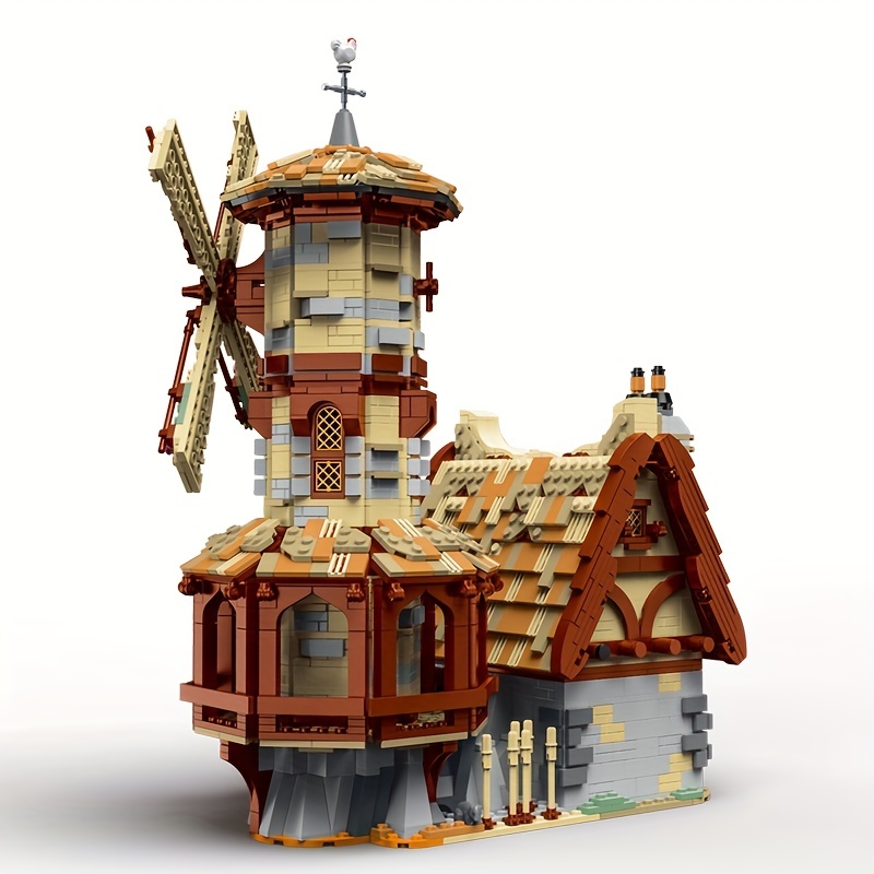 Medieval Town Market Architecture Models Compatible With Lego Retro  Windmill House Street View Modular Building Blocks Toys Boys - Stacking  Blocks - AliExpress