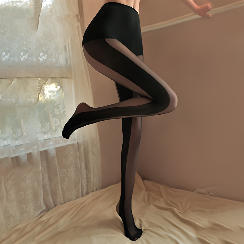Mesh Thin Pantyhose, High Waist Sheer Slim Footed Pantyhose, Women's  Stockings & Hosiery - Temu