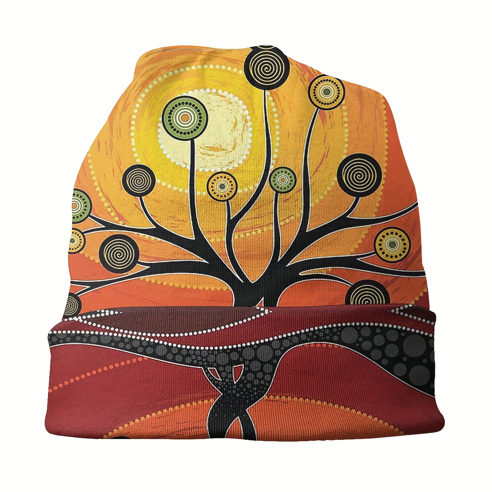 1pc Gorros De Punto De Arte Aborigen Australiano Gorras Finas