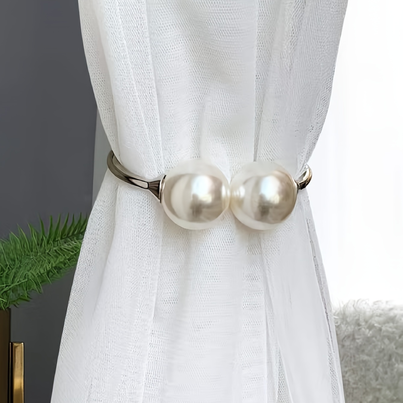 New 2/1PCS Small Pearl Curtain Clip Curtain Holders Tie Back