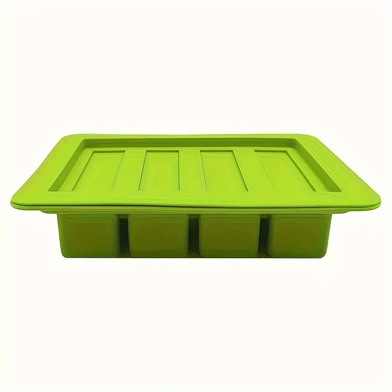 Silicone Butter Mold Tray with Lid, Green