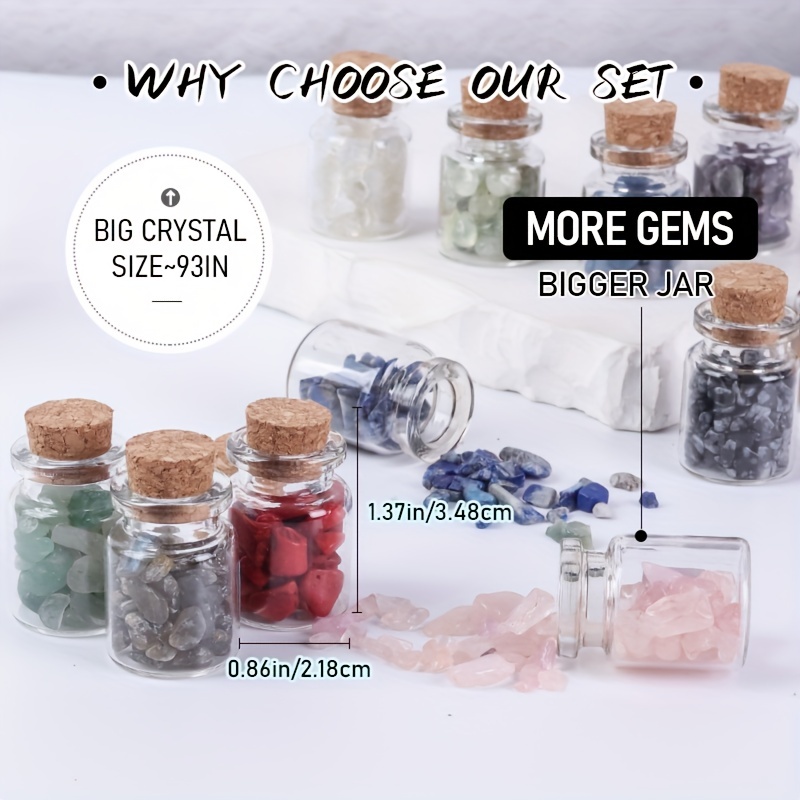 Crystals for Witchcraft in Jars 30 PCS - Real Witch Crystals in a