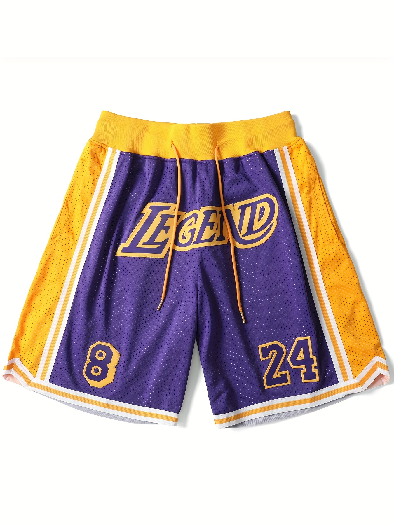 NBA Shorts Men's Black Lakers All Stitched