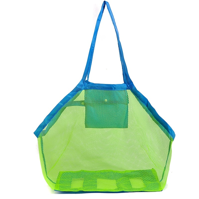 Large Mesh Beach Bag for Sand Toys and Sea Shells Durable Tote Bag